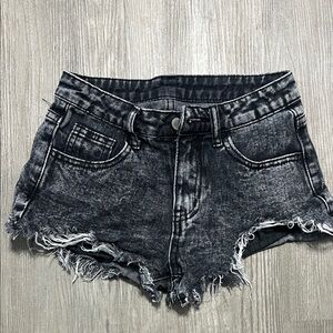 SHEIN Washed Black Jean Shorts